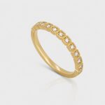 Gold Ring with White Diamond Squares