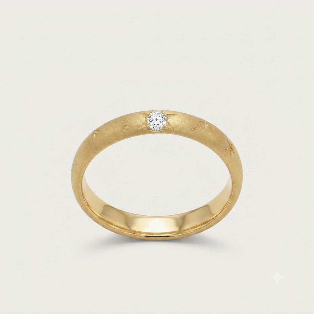 R86AA-2 Diamond-Studded Galaxy Gold Ring - Image 1