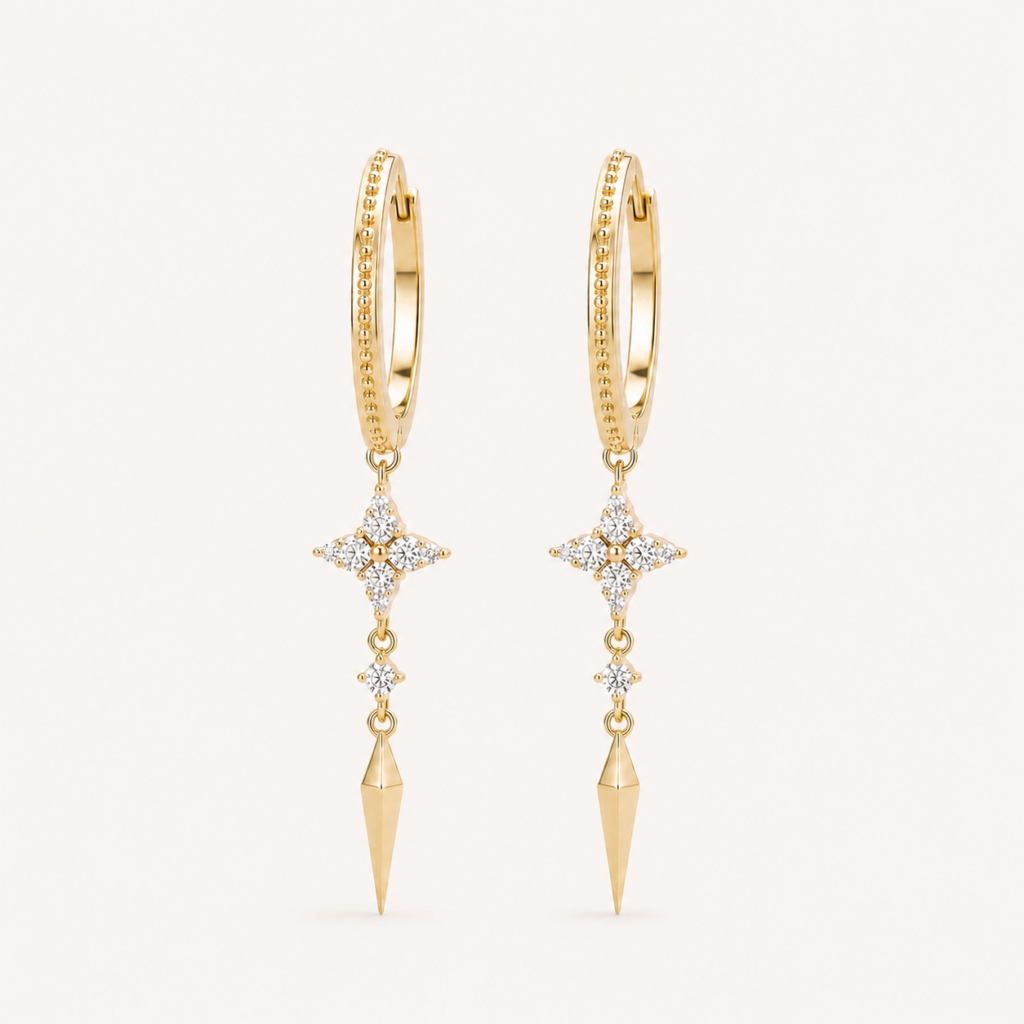 The Milgrain Starburst Spike Hoops