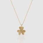 Clover-shaped fingerprint pendant necklace