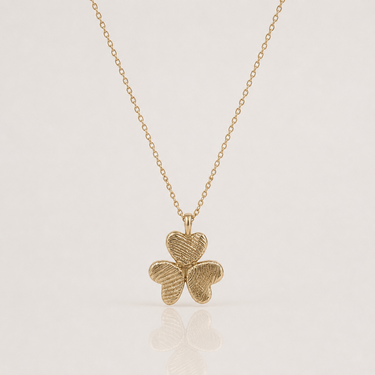 4N32N Clover-shaped fingerprint pendant necklace - Image 1