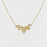 Marquise fingerprint pendant necklace with pavé diamonds