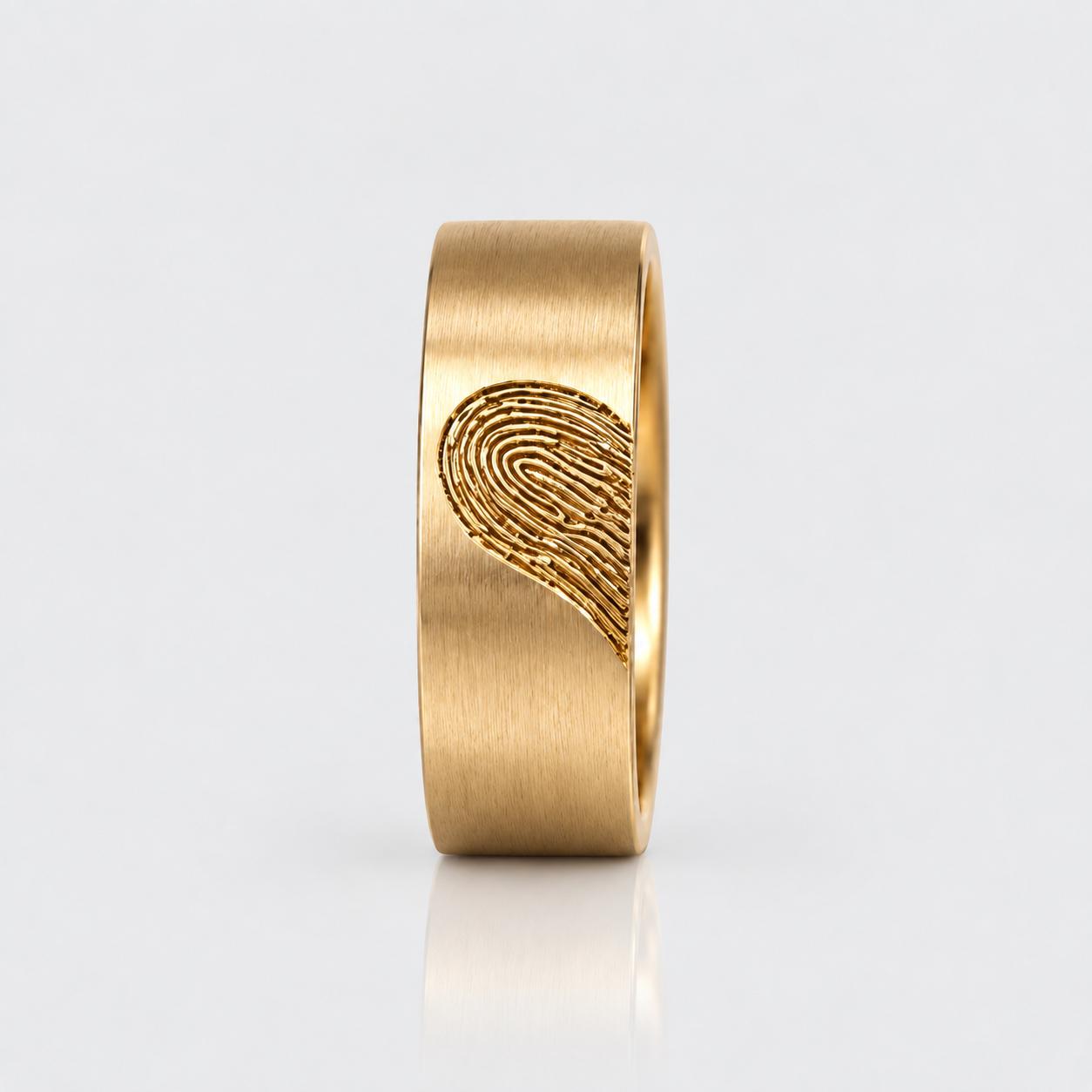 WF100 Half-heart fingerprint ring - Image 1